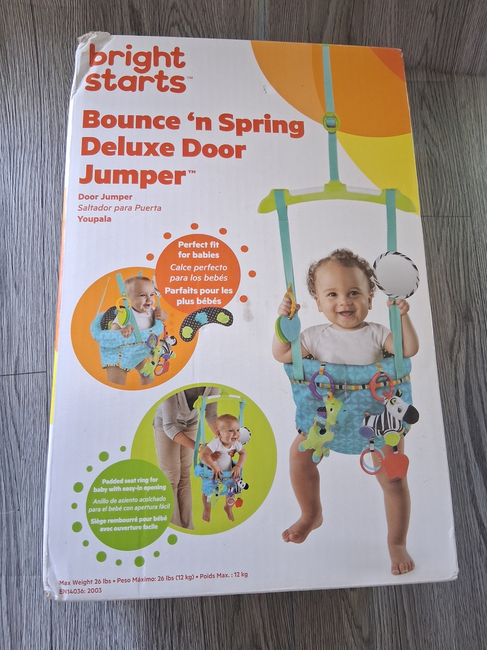 Bright Starts Bounce 'n Spring Deluxe Door Jumper – Blue & Green